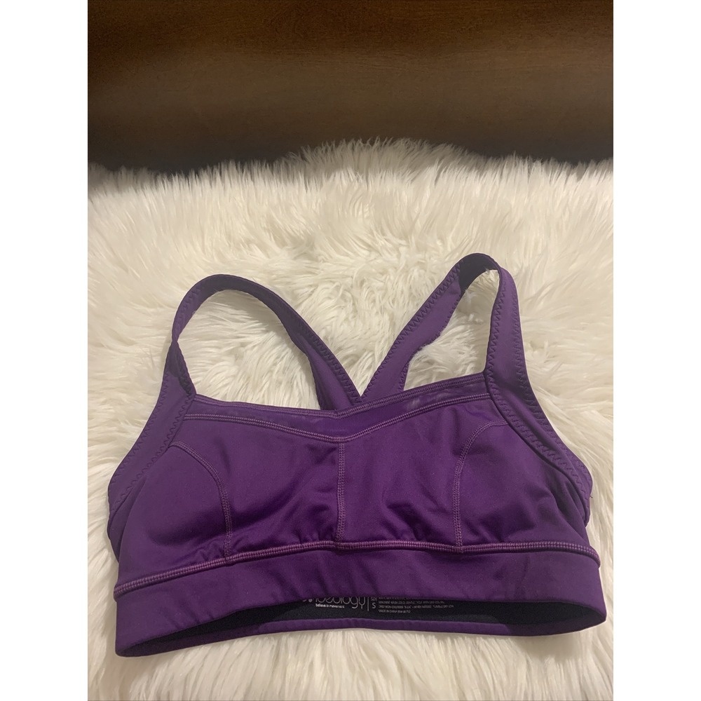 ideology small purple unlined sports bra